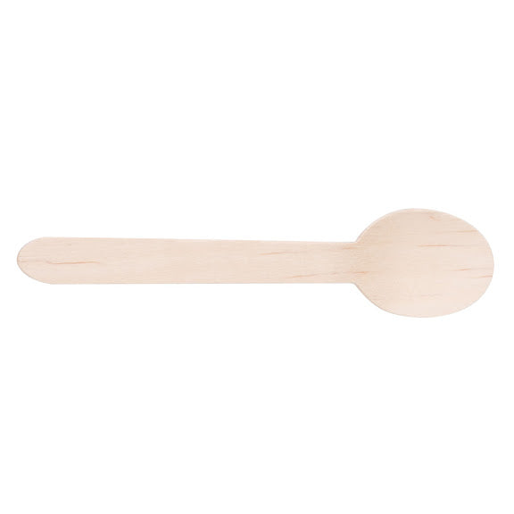 Colher de madeira 16cm biodegradável e compostável – 100 un