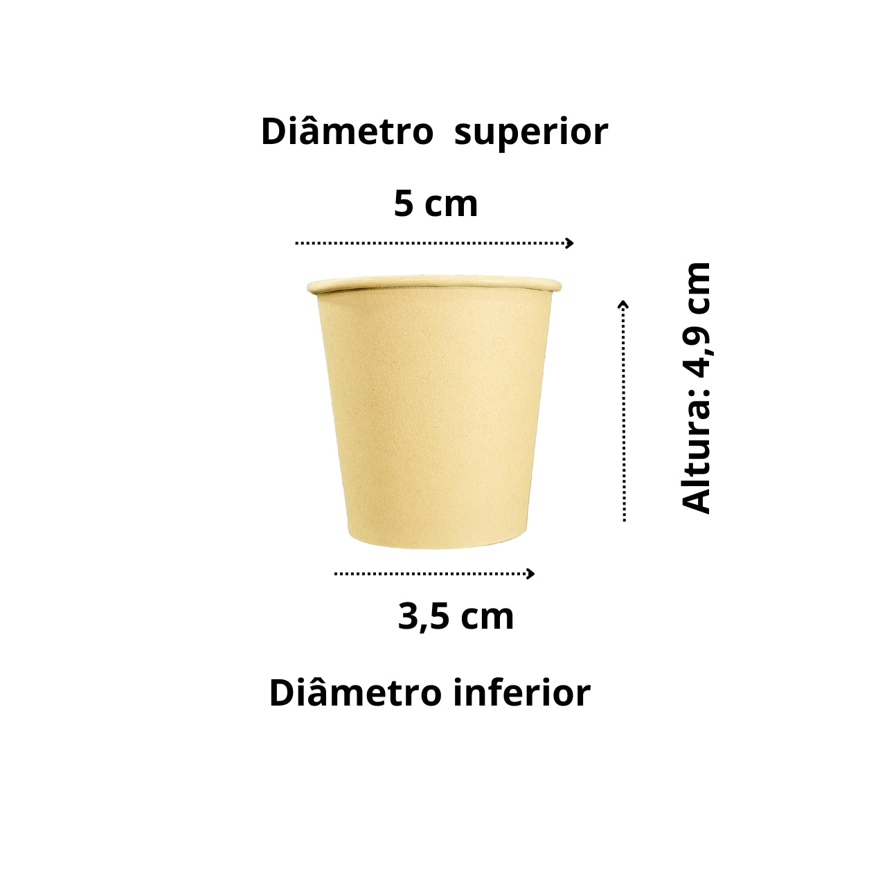 Copo de papel 100 ml biodegradável e compostável – 50 un