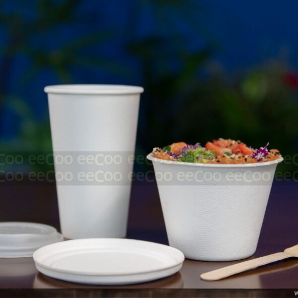 kit Pote 500ml com tampa biodegradável e compostável – 50 un