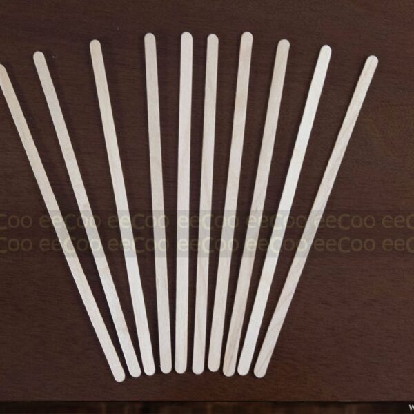 Mexedor 19cm biodegradável em madeira para sucos e drinks - 1000 un