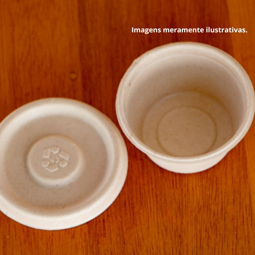 kit Pote 50ml com tampa biodegradável e compostável - 100 un