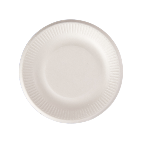 Prato redondo sobremesa 15,24cm biodegradável e compostável – 50 un