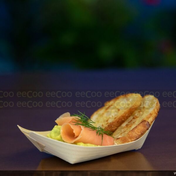 Barco 11,5x7cm biodegradável e compostável lâmina de madeira - 50 un