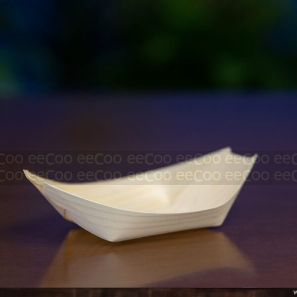 Barco 13cm x 8cm biodegradável e compostável lâmina de madeira - 50 un