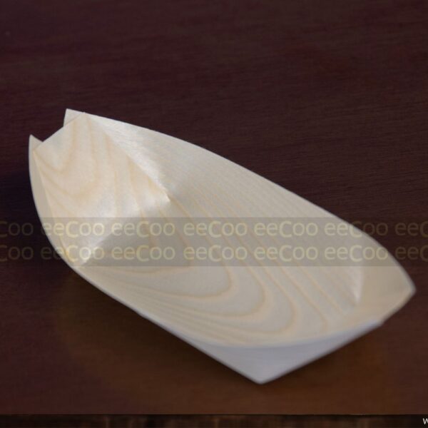Barco 19x10,5cm biodegradável e compostável lâmina de madeira - 50 un