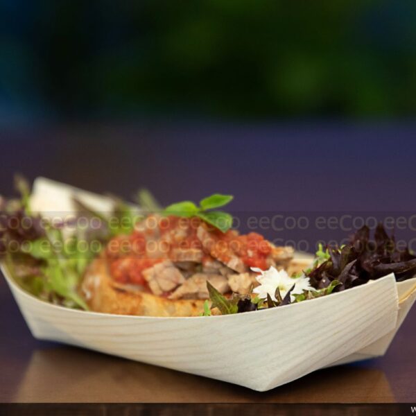 Barco 19x10,5cm biodegradável e compostável lâmina de madeira - 50 un