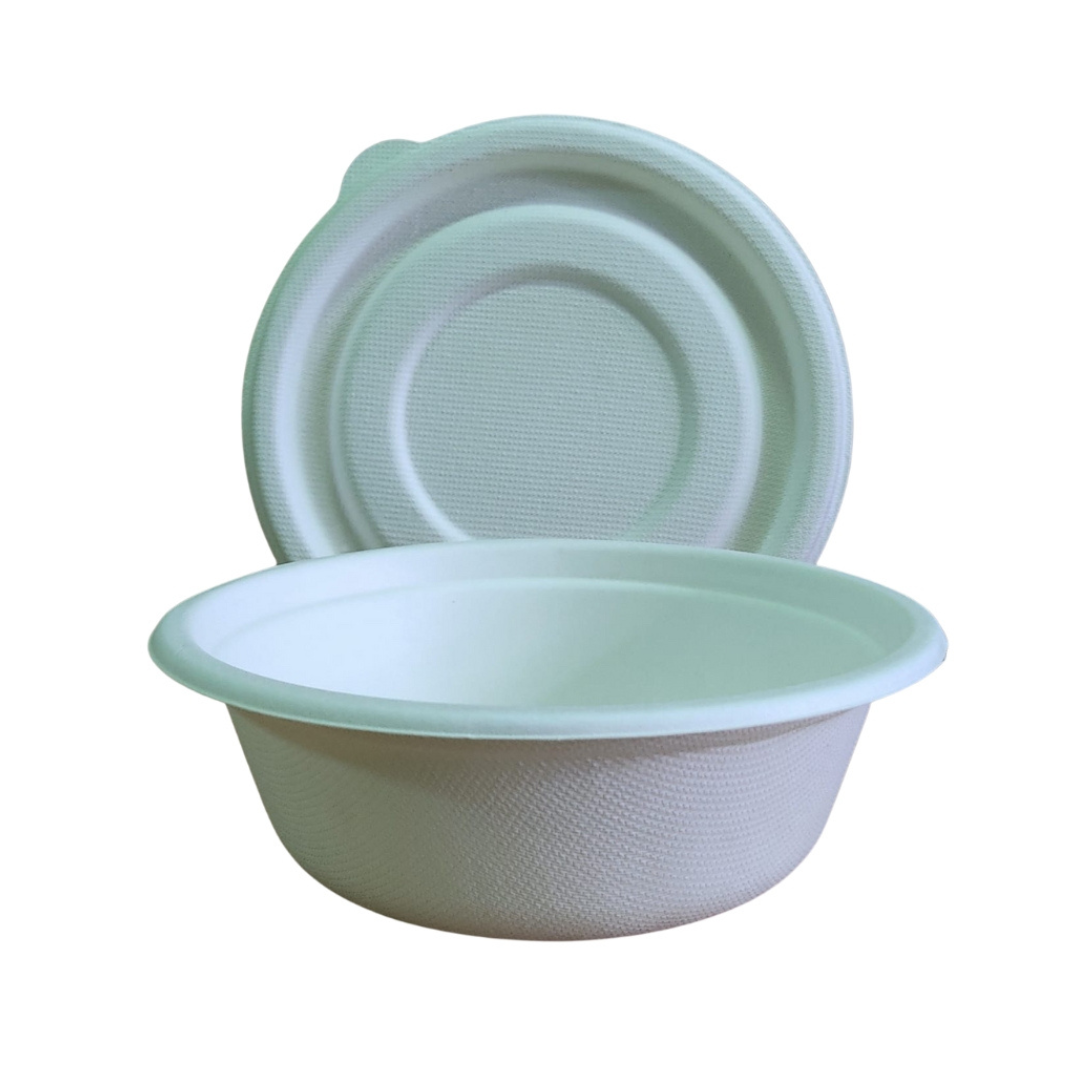Kit Bowl 500ml com tampa biodegradável e compostável – 50 un