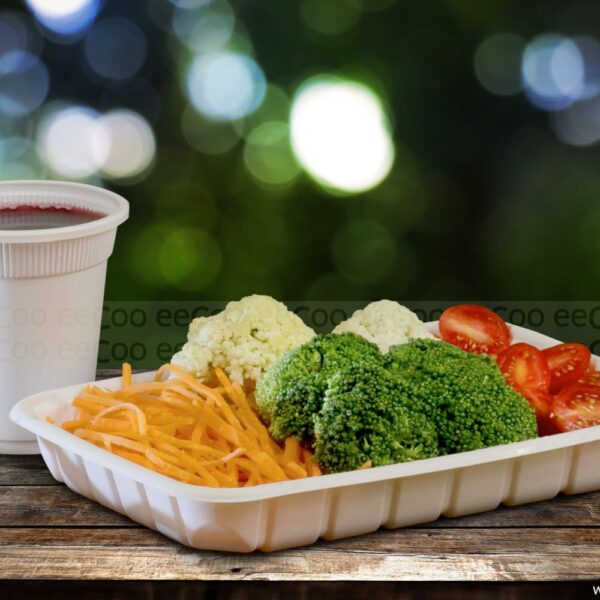 Bandeja ecológica 21,2cm de amido de milho - 50 un