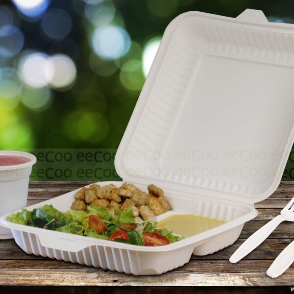 Embalagem ecológica 1000ml c/ divisória de amido de milho - 75 un