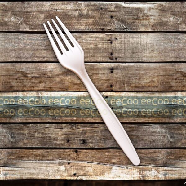 Garfo de refeição 18 cm ecológico de amido de milho – 50 un