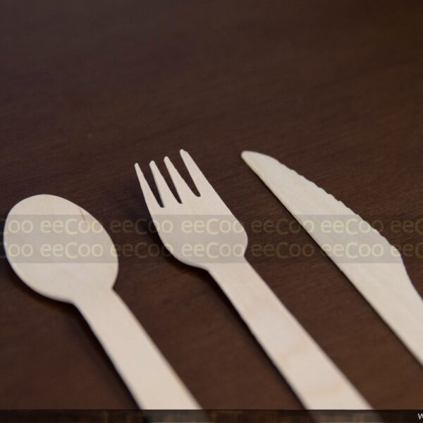 Colher de madeira 16cm biodegradável e compostável – 100 un