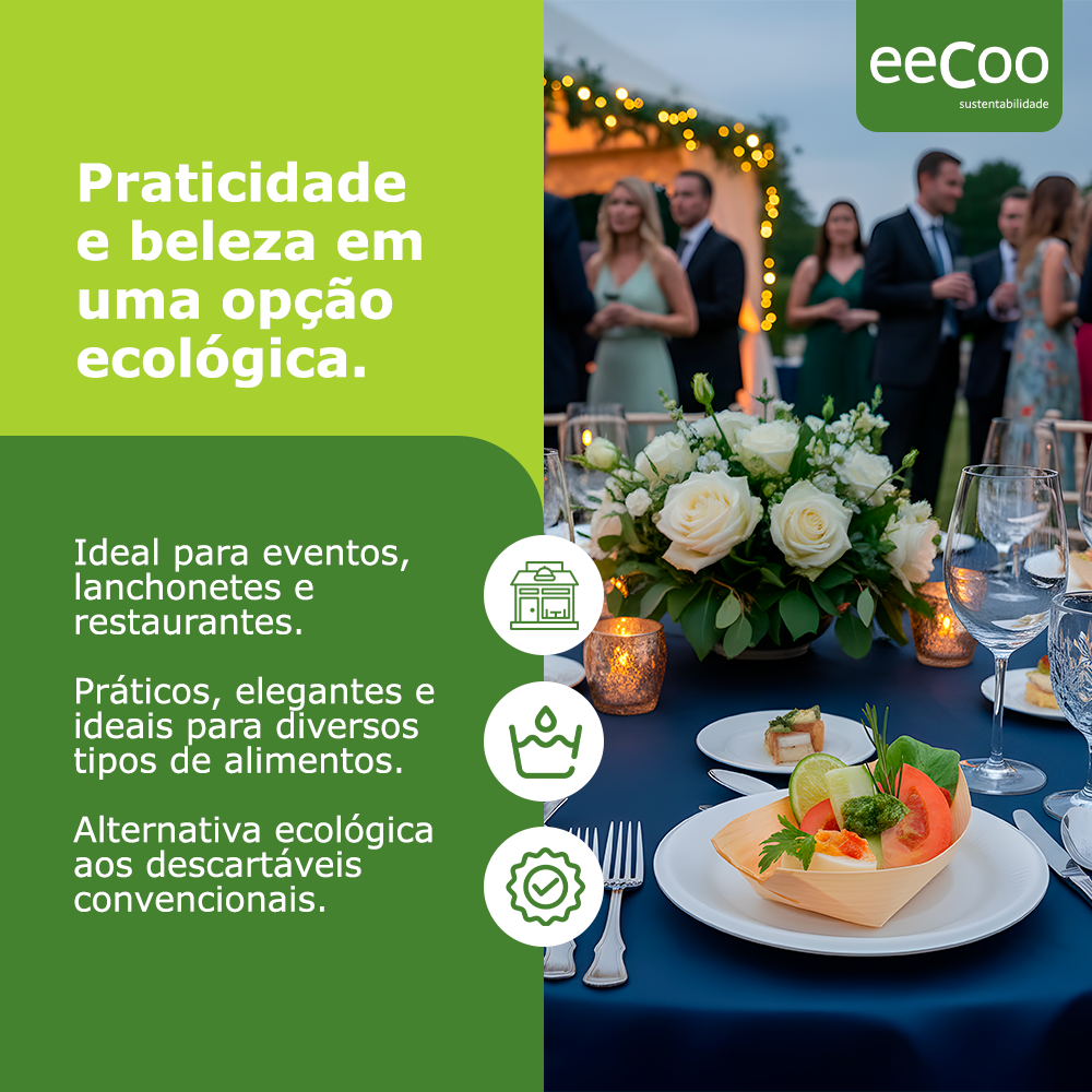 Barco 17,5x8,5cm biodegradável e compostável lâmina de madeira - 50 un