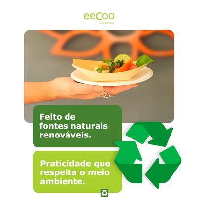 Barco 17,5x8,5cm biodegradável e compostável lâmina de madeira - 50 un