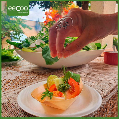 Barco 17,5x8,5cm biodegradável e compostável lâmina de madeira - 50 un