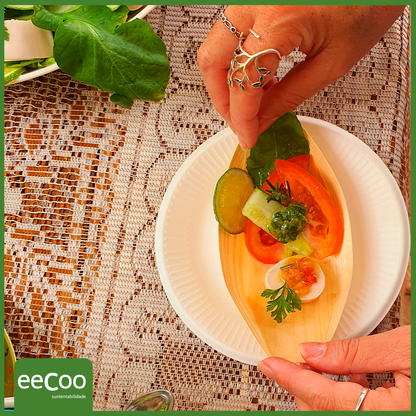 Barco 17,5x8,5cm biodegradável e compostável lâmina de madeira - 50 un