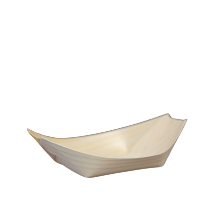 Barco 13cm x 8cm biodegradável e compostável lâmina de madeira - 50 un