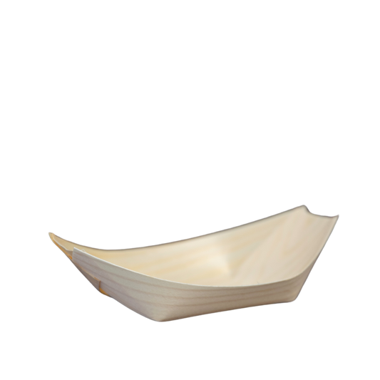 Barco 13cm x 8cm biodegradável e compostável lâmina de madeira - 50 un
