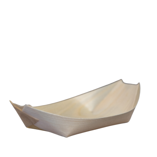 Barco 17,5x8,5cm biodegradável e compostável lâmina de madeira - 50 un