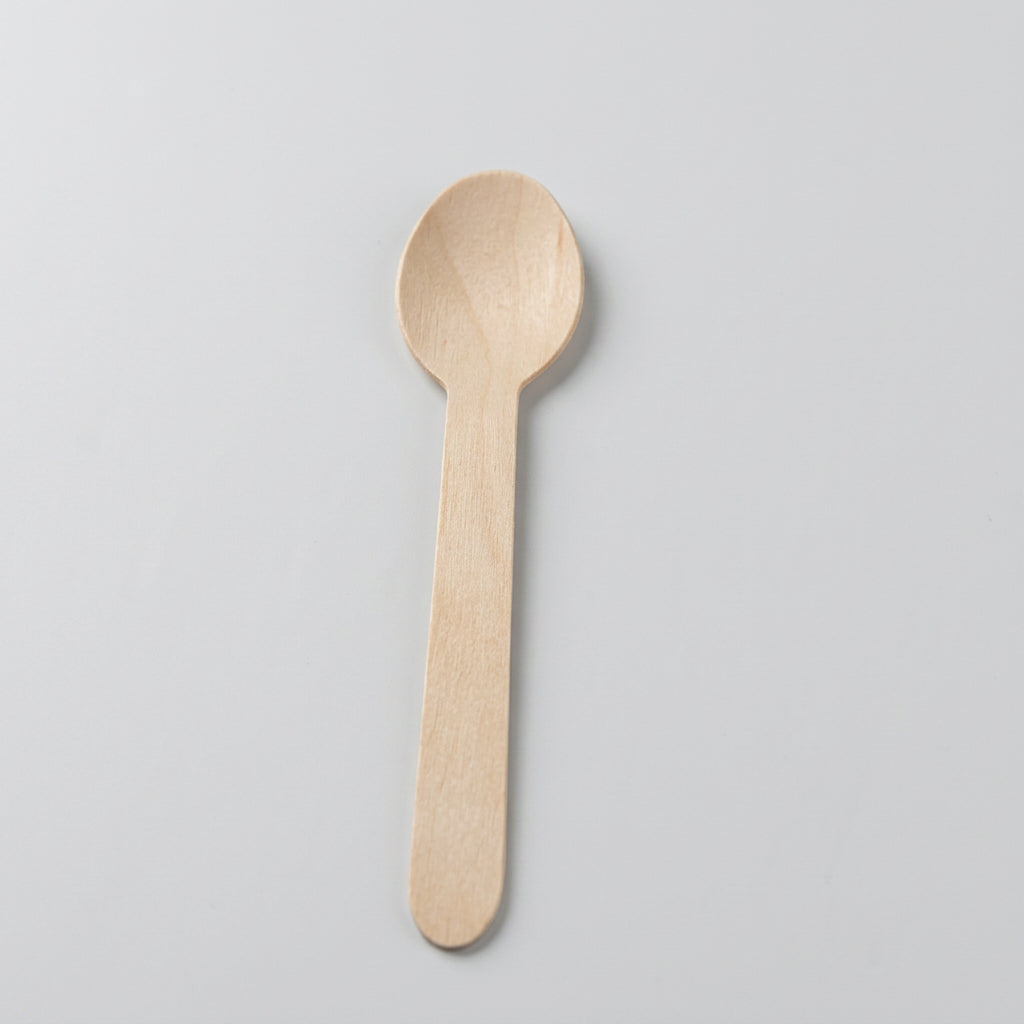 Colher de madeira 16cm biodegradável e compostável – 100 un