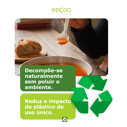 Colher de refeição 16 cm biodegradável e compostável – 100 un