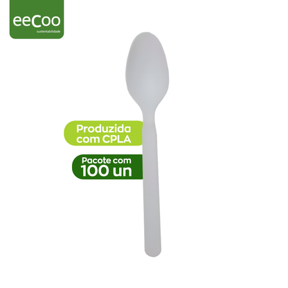 Colher de refeição 16 cm biodegradável e compostável – 100 un