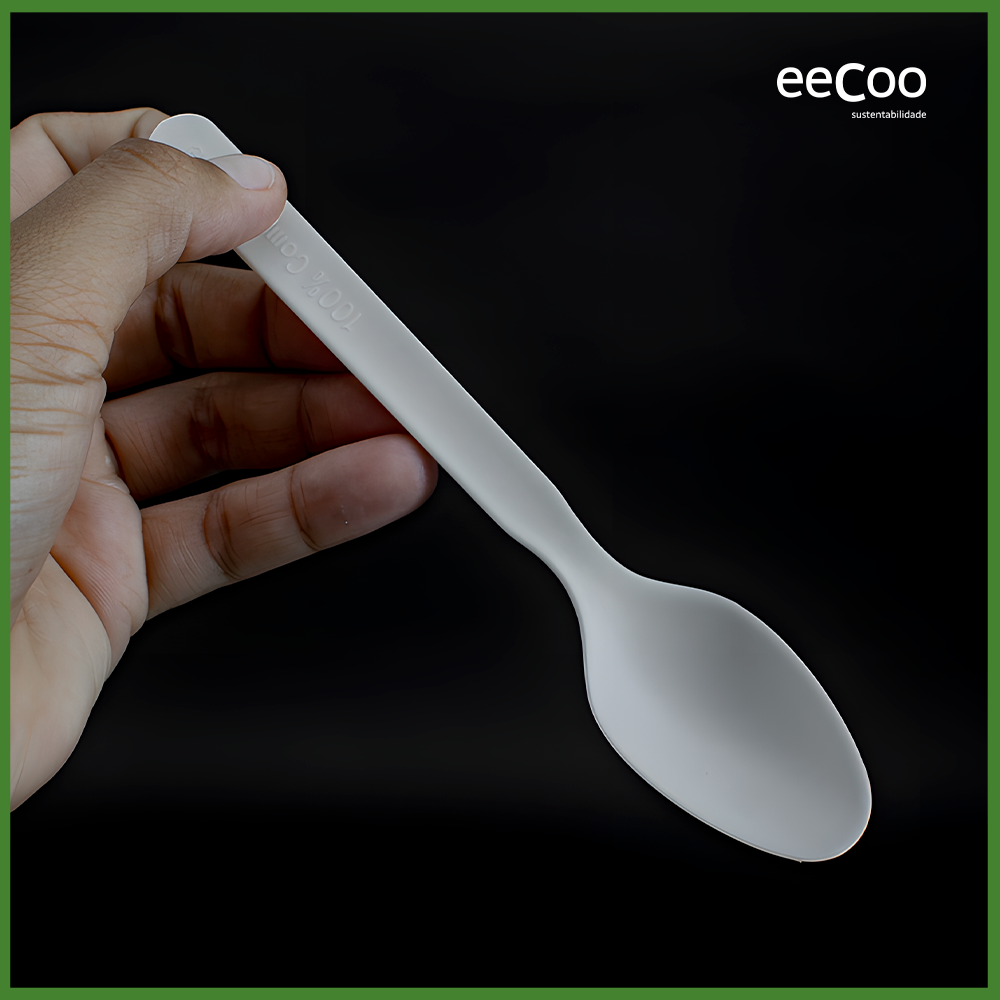 Colher de refeição 16 cm biodegradável e compostável – 100 un