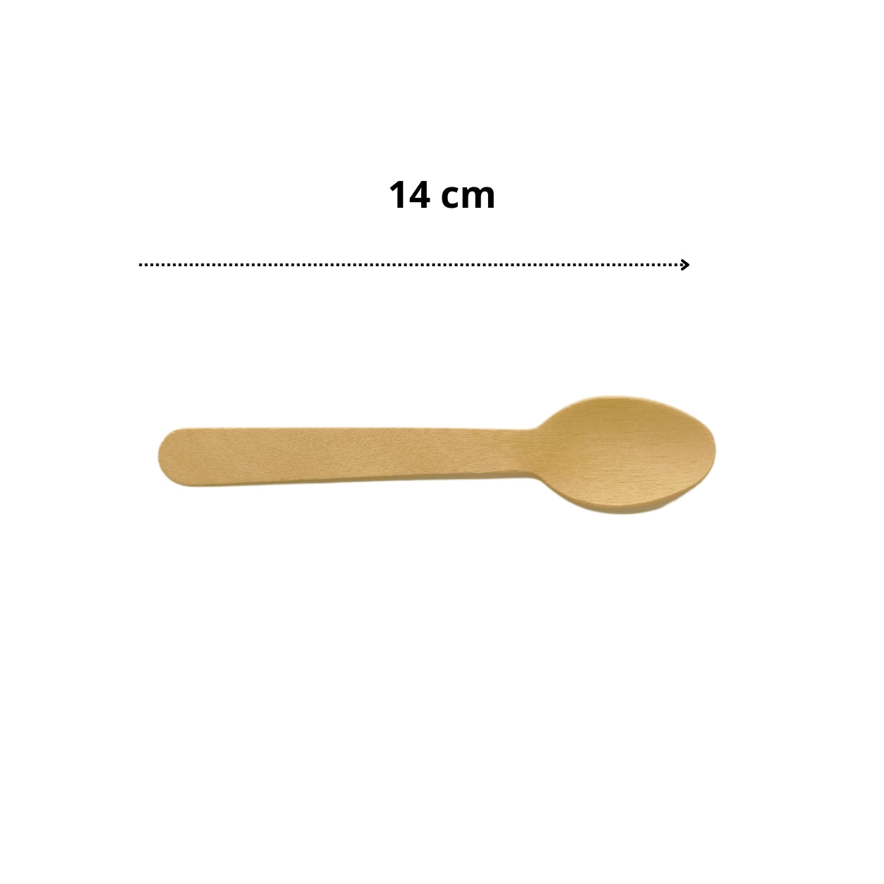 Colher de madeira 14 cm biodegradável e compostável – 100 un