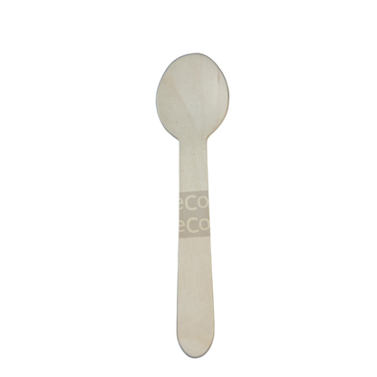 Colher de madeira 16cm biodegradável e compostável – 100 un