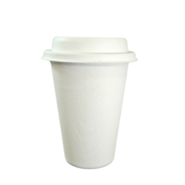 Tampa biodegradável e compostável para copo 330 ml - 50 un