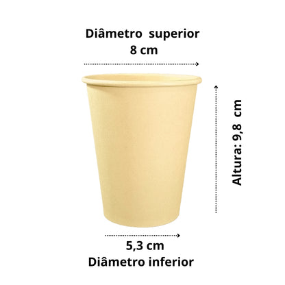 Copo de papel 240 ml biodegradável e compostável – 50 un