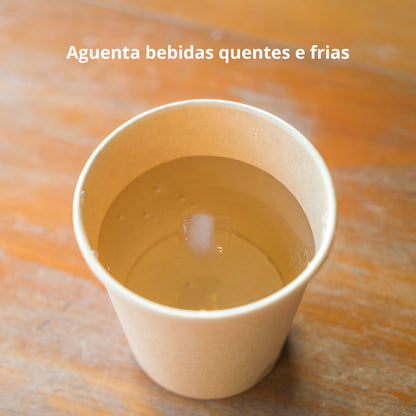 Copo de papel 240 ml biodegradável e compostável – 50 un