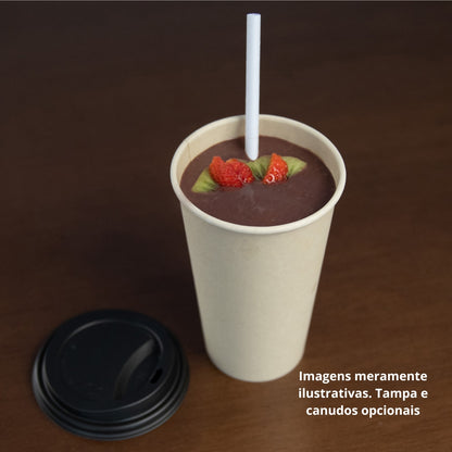 Copo de papel 450 ml biodegradável e compostável – 50 un