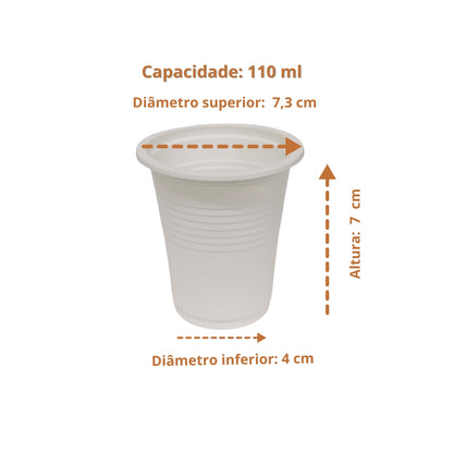 Copo ecológico 110ml de amido de milho – 50 un