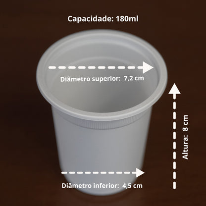 Copo ecológico 180ml de amido de milho – 50 un