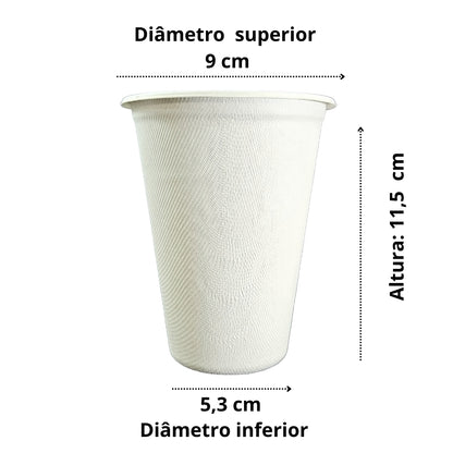 Copo 330 ml biodegradável e compostável  - 50 un