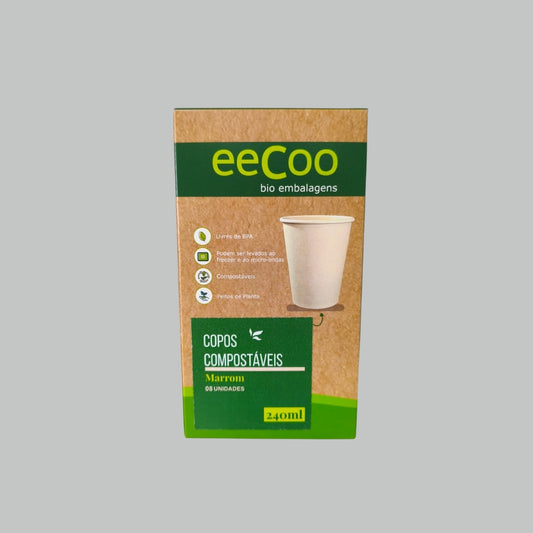 Kit Copos de Papel 240 ml para Festas – Biodegradáveis (08 unidades)