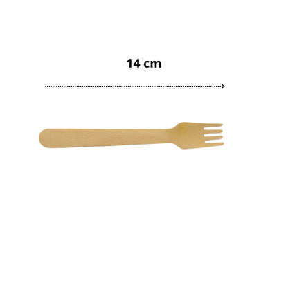 Garfo de madeira 14 cm biodegradável e compostável – 100 un