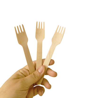 Garfo de madeira 14 cm biodegradável e compostável – 100 un