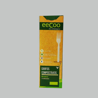 Kit Garfo refeição 17 cm biodegradável e compostável (12 unidades)