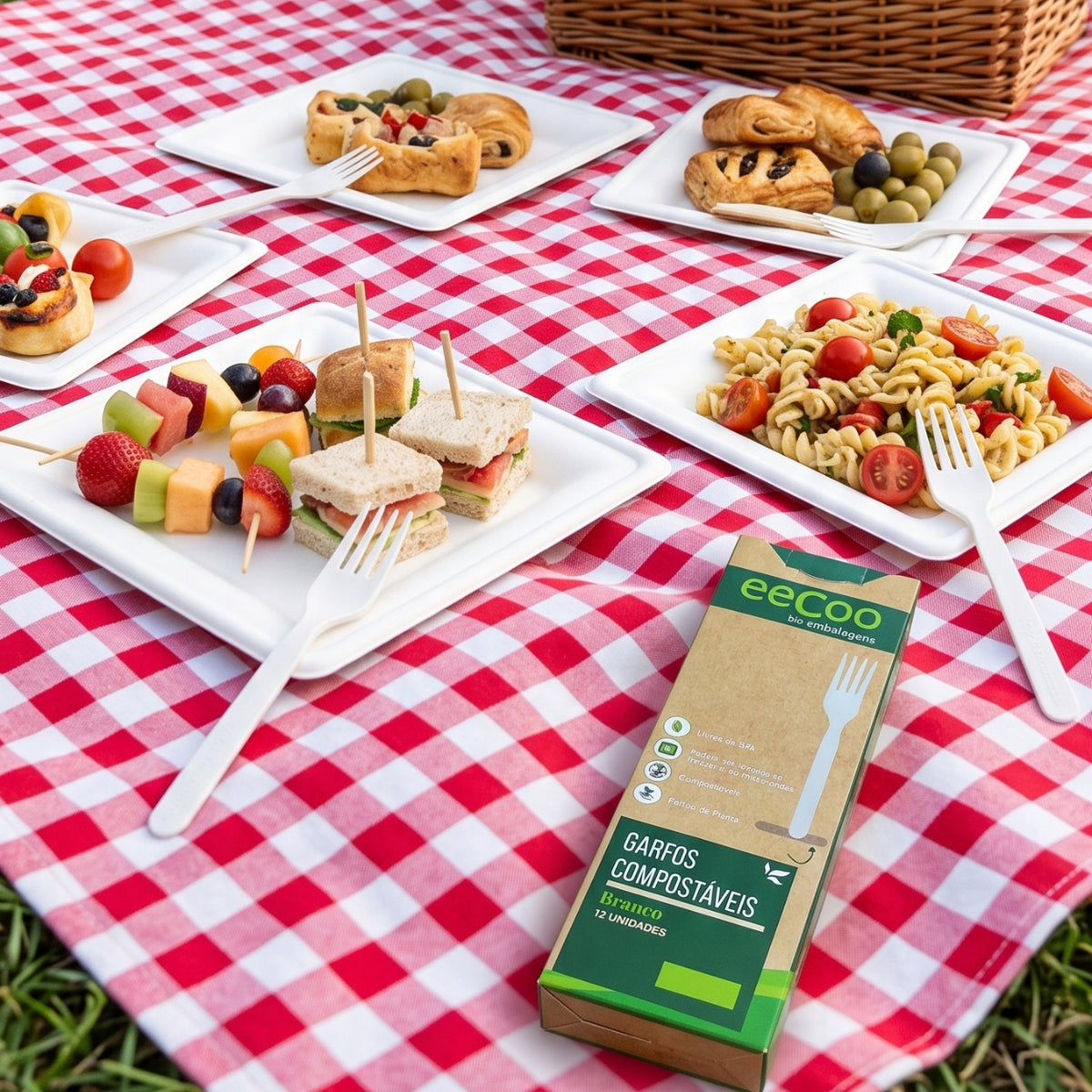 Kit Garfo refeição 17 cm biodegradável e compostável (12 unidades)