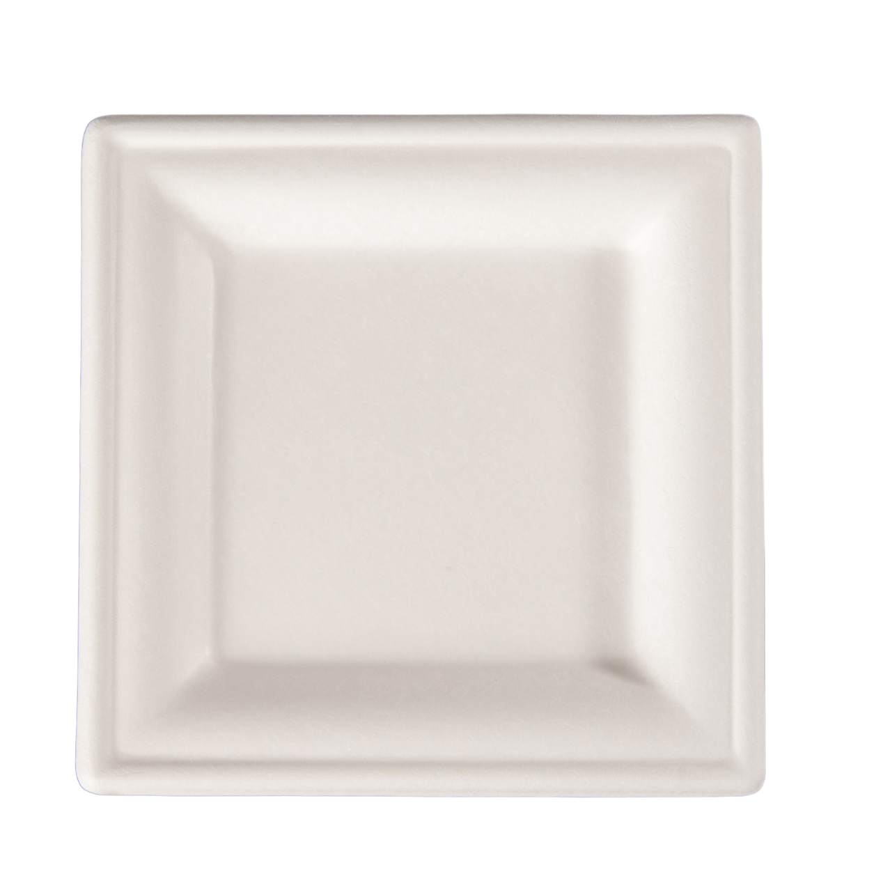 Prato refeição quadrado 20 x 20 cm biodegradável e compostável - 50 un