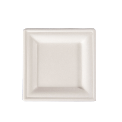 Prato sobremesa quadrado 16 x 16 cm biodegradável e compostável – 50 un