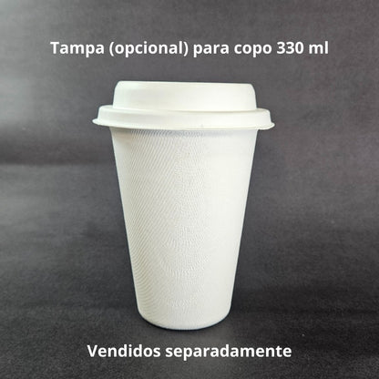 Tampa biodegradável e compostável para copo 330 ml - 50 un