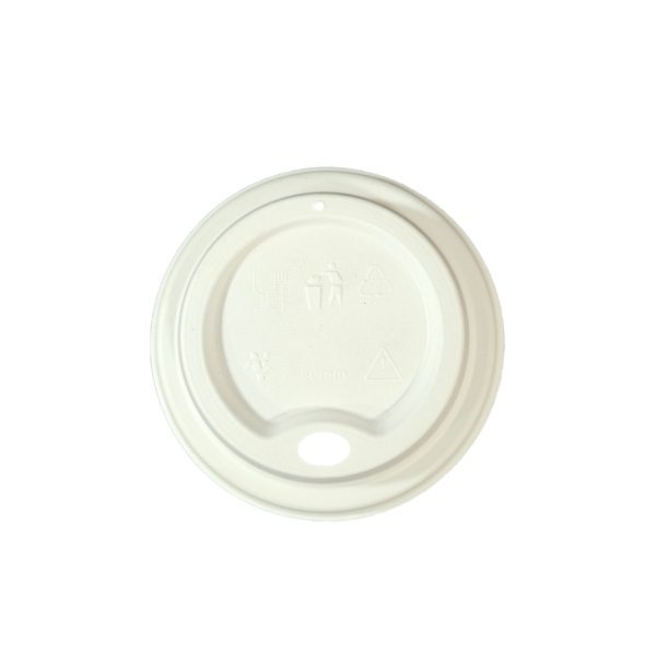 Tampa biodegradável e compostável para copo 210 ml - 50 un