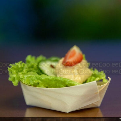Barco 8cm x 6cm biodegradável e compostável lâmina de madeira - 50 un