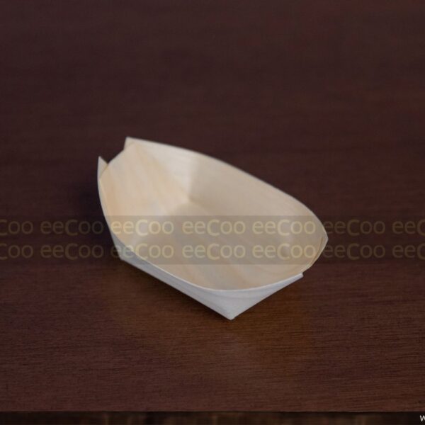 Barco 8cm x 6cm biodegradável e compostável lâmina de madeira - 50 un
