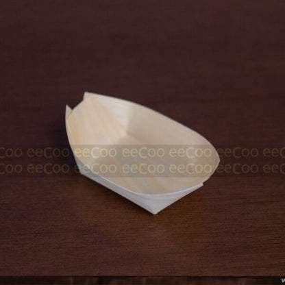 Barco 8cm x 6cm biodegradável e compostável lâmina de madeira - 50 un