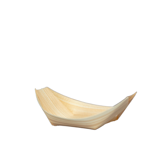 Barco 11,5x7cm  biodegradável e compostável lâmina de madeira - 50 un