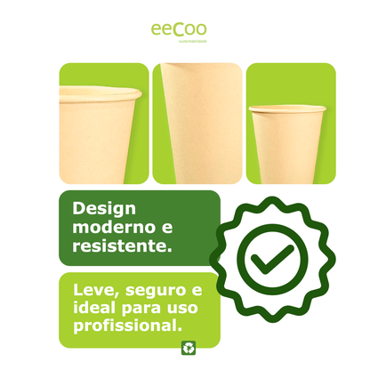 Copo de papel 100 ml biodegradável e compostável – 50 un