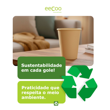 Copo de papel 240 ml biodegradável e compostável – 50 un